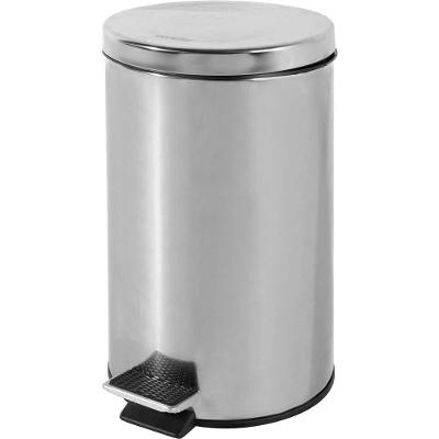 Lixeira Redonda Aço Inox 12L com Pedal Amortecido Cinza Vonder