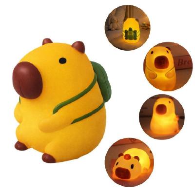Luminária Capivara Infantil de Mesa Luz Noturna Decorativa Branco Utibom