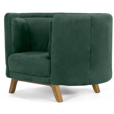 Kit 2 Poltronas Ferrara para Sala de Estar Veludo Verde G15 Gran Belo