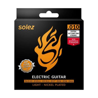 Kit 3 Jogos Encordoamento para Guitarra SLG10 .010-.046 com Proteção Contra Oxidação Solez Strings