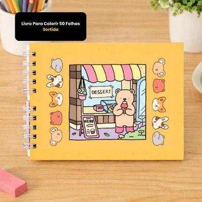 Livro para Colorir Top Rio Comercial 50 Folhas Wire o 1x15x20cm 1 Unidade Laranja Azul