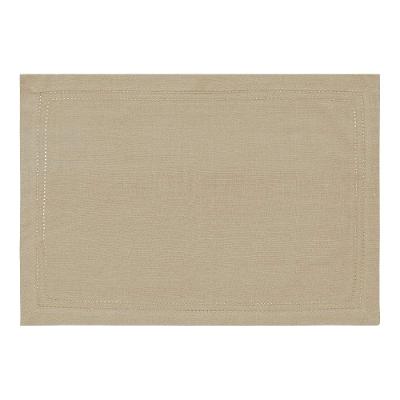 Jogo Americano Indian Ponto Ajour Duoo Taupe 100% Algodão 48x33cm Bege Copa & Cia