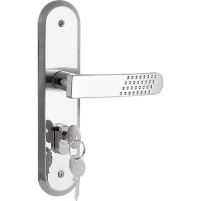 Fechadura Externa 1801-21 para Porta Espelho em Aço Inox Acabamento Cromado Stam Metalúrgica