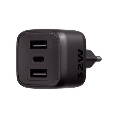 Carregador Intelbras Ec 12 Power 32W Gan Usb Ultrarrápido com 3 Portas Preto