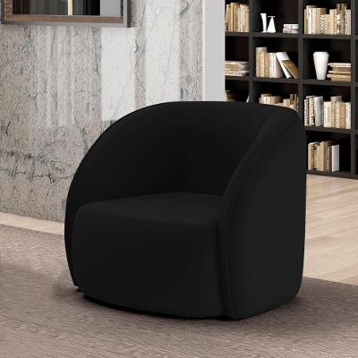 Poltrona Decorativa Clarke G45 para Sala de Estar Veludo Preto Gran Belo