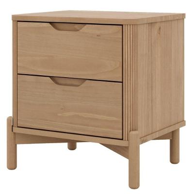 Mesa de Cabeceira 3300U 2 Gavetas Madeira Maciça Taeda Marrom Finestra Móveis