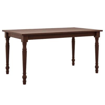 Mesa de Jantar 8979 6 Lugares Retangular Madeira Maciça 160cm Café Milani Movelaria