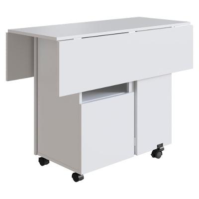 Mesa Dobrável B50 Quadrada MDP 90x90cm Branco com Prateleira Interna Nova Mobile
