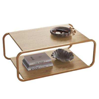 Mesa de Centro Luna 28089 Orgânica Mdp Pés Metálicos 80cm Dourado Artesano Móveis