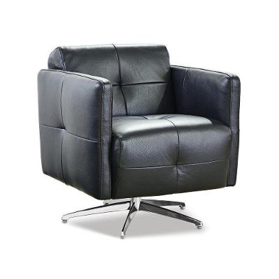 Poltrona Decorativa Astúria G40 Giratória em Couro Confortável Preto Gran Belo