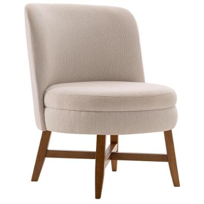 Poltrona Decorativa Amber Linho Bege G66 com Assento Macio para Sala Gran Belo