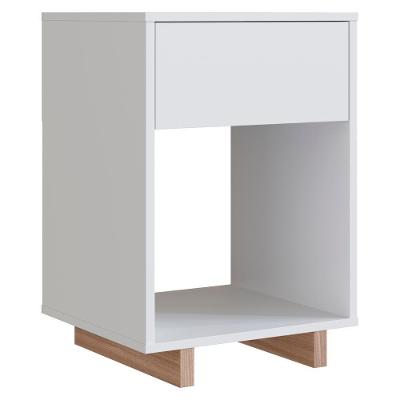Mesa de Cabeceira B88 1 Gaveta MDP MDF Moderno Branco Montana Nova Mobile