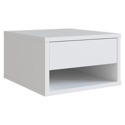Mesa de Cabeceira Suspensa B87 1 Gaveta MDP Branco Nova Mobile