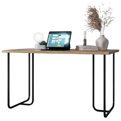 Mesa Escrivaninha para Escritório P1069 Industrial Metal e MDP 135cm Oak Preto Placa & Ponto