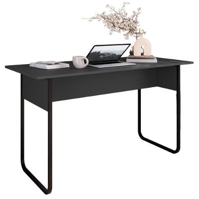 Mesa Escrivaninha Office P1070 Industrial Metal e MDP 135cm Grafite Preto Placa & Ponto