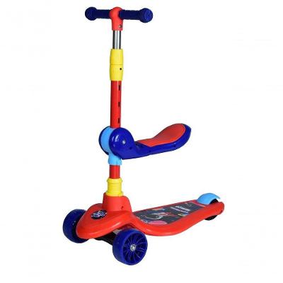 Patinete Infantil 2 em 1 com Assento Rodas com LED Azul Unitoys