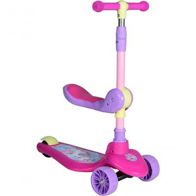 Patinete Infantil 2 em 1 com Assento Anatômico Rosa para Crianças de 2 Anos Unitoys