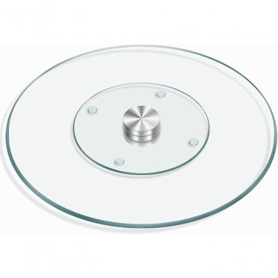 Prato Giratório Redondo para Confeitagem Vidro 30cm em Vidro e Metal Giro Suave Transparente Top Rio