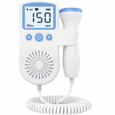 Monitor Fetal Doppler Portátil Digital Utibom Azul para Gestantes com Display e Frequência 3,0 Mhz