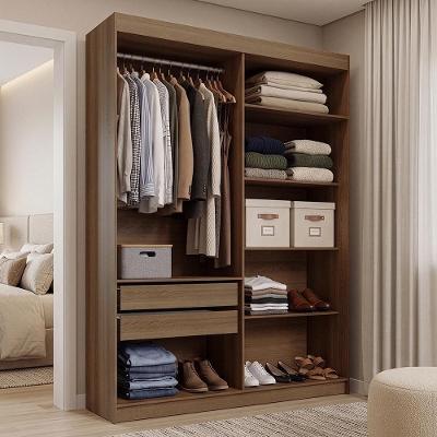 Guarda-Roupa Closet Venus 2 Gavetas 5 Prateleiras 121cm Rustic Madesa