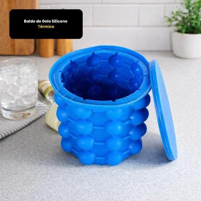 Balde de Gelo de Silicone Térmico Balde de Gelo de Silicone Térmico com Tampa Hermética para Bebidas