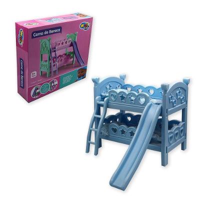 Berço de Brinquedo para Boneca com Escorregador Azul Wellmix