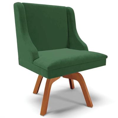 Poltrona Decorativa Firenze Base Giratória em Veludo Verde Natural Gran Belo