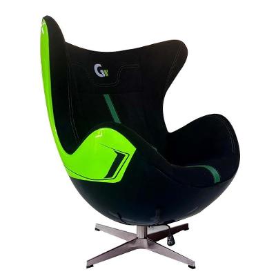 Poltrona Decorativa Egg Chair Aventador G53 Verde-preto para Sala Gran Belo