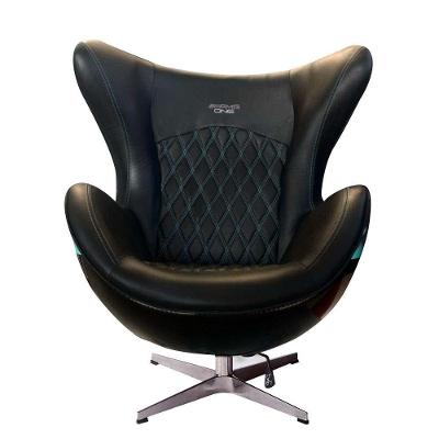 Poltrona Decorativa Egg Chair Amg One G53 Cinza-preto Design Temático para Sala Gran Belo