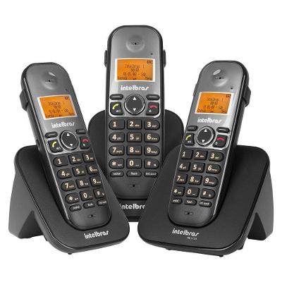 Telefone sem Fio Intelbras Ts5123 com Função Babá Expansível Até Sete Ramais Preto