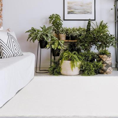 Tapete Decorativo G67 200x240cm Poliéster Base Antiderrapante para Sala Branco Gran Belo