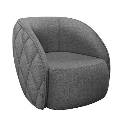 Poltrona Decorativa Clarke G45 em Linho Confortável Chumbo para Sala de Estar Gran Belo