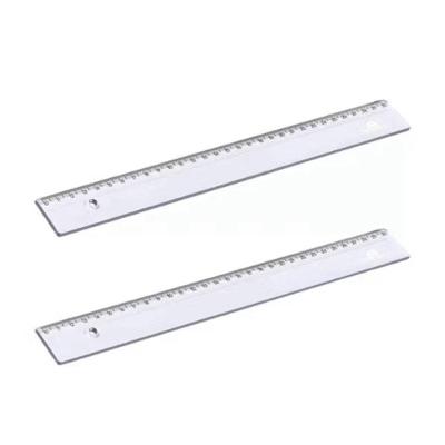 Régua Escolar OEM Acrílico 30cm Kit com 2 Unidades Transparente