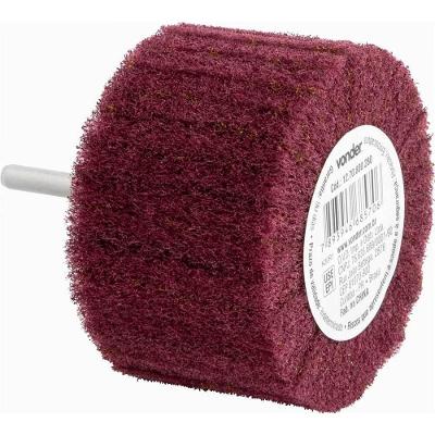 Roda com Haste para Acabamento 80mm X 50mm Grão 280 Fino Vermelho Vonder