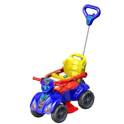 Quadriciclo Infantil Dog Menino com Haste Guia Azul Kendy Brinquedos
