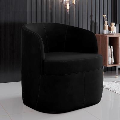 Poltrona Decorativa Bel G33 Base Giratória Veludo Preto para Sala de Estar Gran Belo