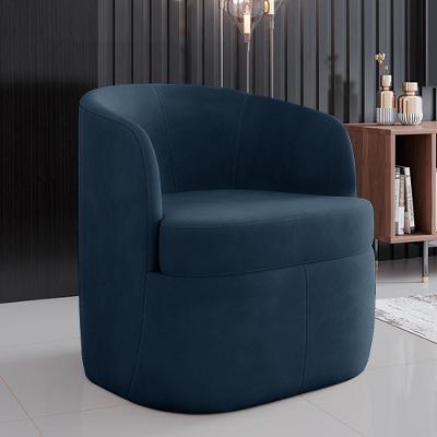 Poltrona Decorativa Bel G33 Sala de Estar Base Giratória Veludo Azul Marinho Gran Belo