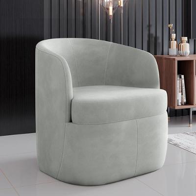 Poltrona Decorativa Bel G33 Base Giratória em Veludo Confortável Cinza Gran Belo