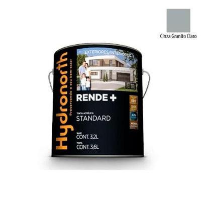 Tinta Acrílica Rende+ Cinza Granito Claro Fosco 3,6L Galão Hydronorth