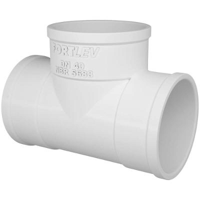 Tê 90 Esgoto Secundário 40mm 11250404 em PVC Branca para Instalações Prediais Fortlev