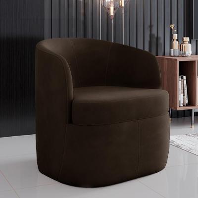 Poltrona Decorativa Bel G33 Base Giratória Veludo Estofado Macio Marrom Gran Belo