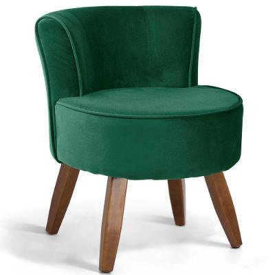 Poltrona Decorativa Ayla para Sala de Estar Veludo Verde G15 com Pés de Madeira Gran Belo