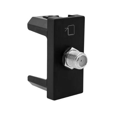 Tomada de Antena Tipo F 615030PT para TV 1m Acetinada Preta Legrand
