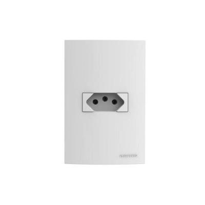 Tomada 2 Polos + T 20A 250V 4x2 Linha Brava Branco Soprano para Uso Residencial e Comercial