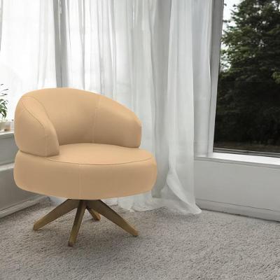 Poltrona Decorativa Katy G88 Sala de Estar Couro Confortável Nude Gran Belo