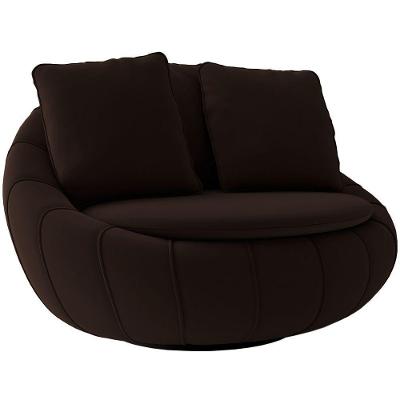 Poltrona Decorativa Afrodite Giratória em Veludo Marrom G45 Gran Belo