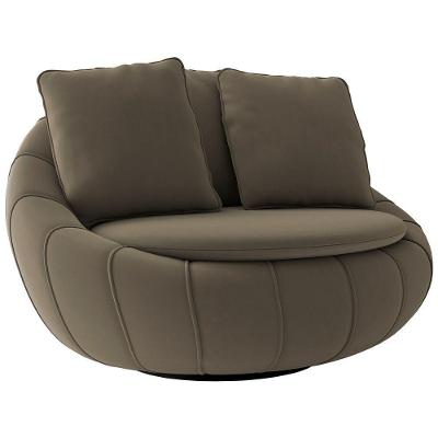 Poltrona Decorativa Afrodite Veludo Giratória Marrom Claro G45 para Sala de Estar Gran Belo