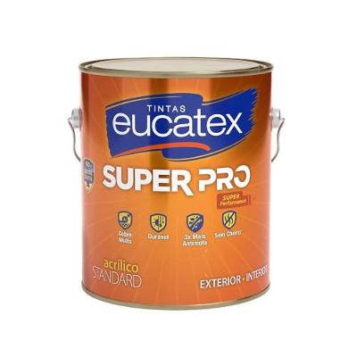 Tinta Acrílica Super Pro Prata Fosco Galão 3,6L para Ambientes Internos Eucatex