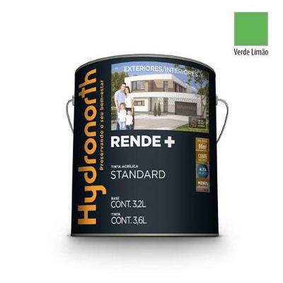 Tinta Acrílica Rende+ Verde Limão Fosco 3,6L Alto Rendimento Hydronorth