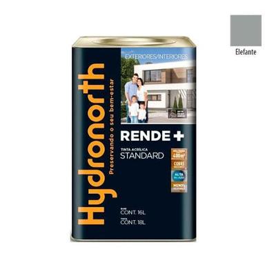 Tinta Acrílica Rende+ Elefante Fosco 3,6L Cinza para Parede Hidronorth